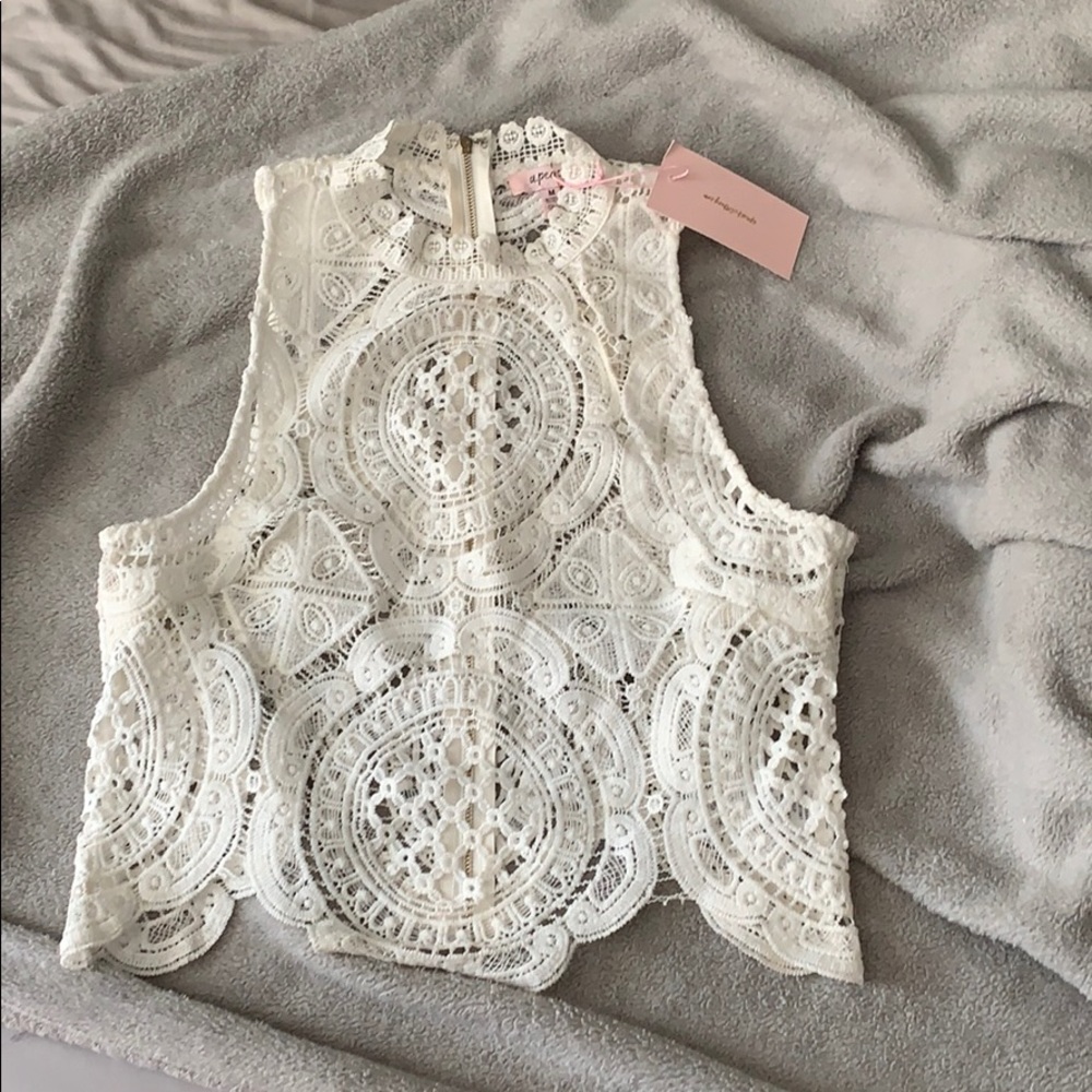 White Crochet Crop Top